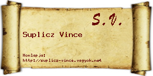 Suplicz Vince névjegykártya